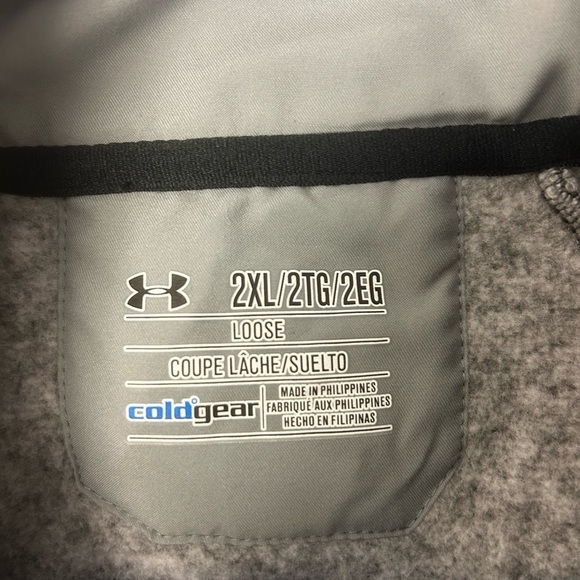 Mens Under‎ Armour Storm1  Coldgear Sweater Gray Heather w/Black EUC 2XL - Picture 10 of 10